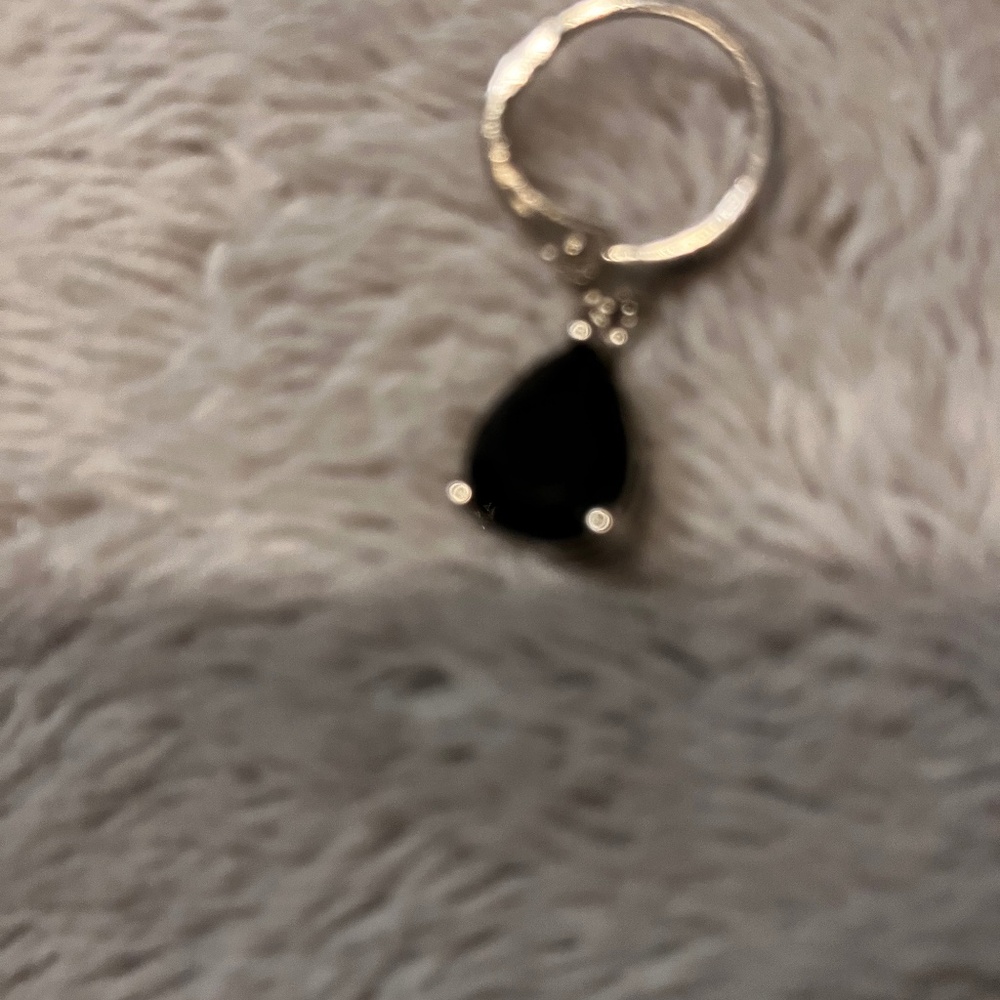 Black stone dangle earring